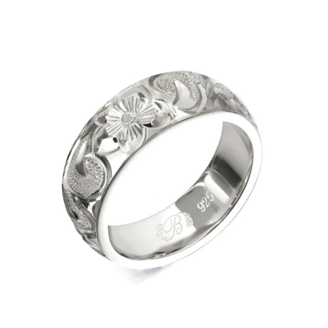シルバー925 バレル 幅6mm 厚み1.5mm カレイキニ ノーエッジ リング SB6E-E15