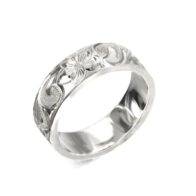 シルバー925 フラット 幅6mm 厚み1.5mm カレイキニ ノーエッジ リング SF6E-E15