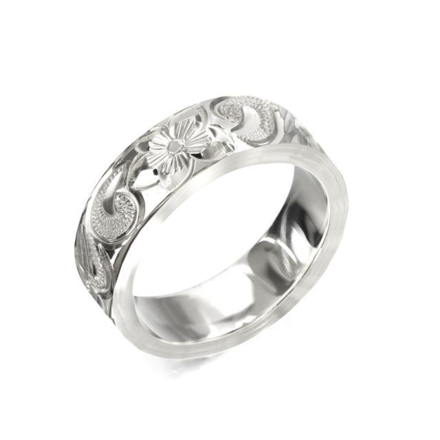 シルバー925 フラット 幅6mm 厚み2mm カレイキニ ノーエッジ リング SF6E-E20