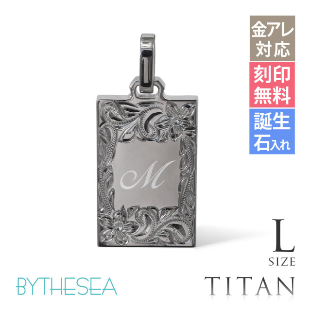 ハワイアンジュエリー 純チタン イニシャル ペンダントトップのみ Lサイズ チェーン別売 TIP409L