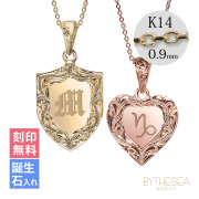 ハワイアンジュエリー イニシャル ハート ペアネックレス カットあずきチェーン太さ0.9mm CG-GP110P-CH123