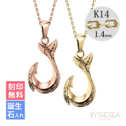 ハワイアンジュエリー  ペアネックレス K14カットあずきチェーン太さ1.4mm CG-GP113P-CH1020