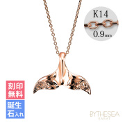 ハワイアンジュエリー ホエールテール コホラ kohola ネックレス カットあずきチェーン太さ0.9mm CG-GP114R-CH123
