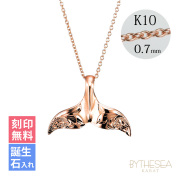 ハワイアンジュエリー ホエールテール コホラ kohola ネックレス K10あずきチェーン太さ0.7mm CG-GP114R