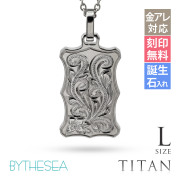 ハワイアンジュエリー 純チタン ウェーブプレート ネックレス Lサイズ CG-TIP407L