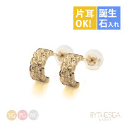 ハワイアンジュエリー K14ゴールド フープ ピアス GSE107