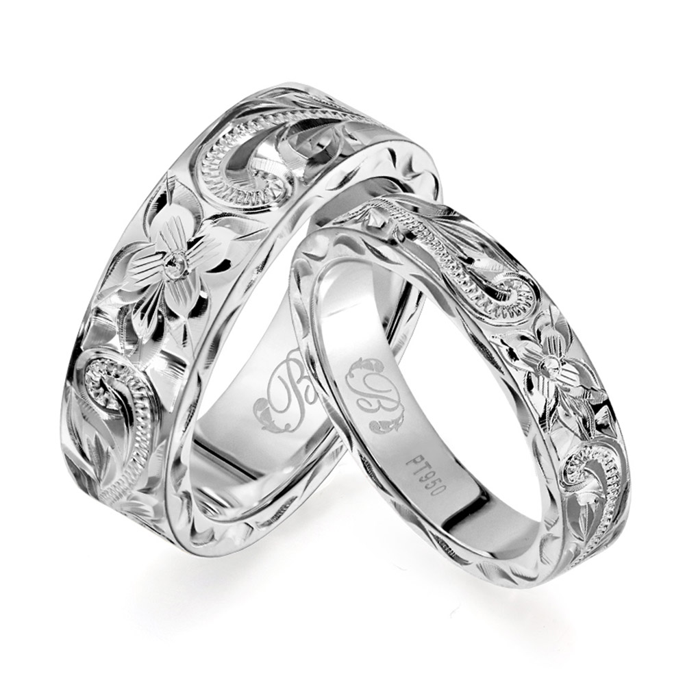 ハワイアンジュエリー プラチナ950 ペアリング ハワイアンジュエリー