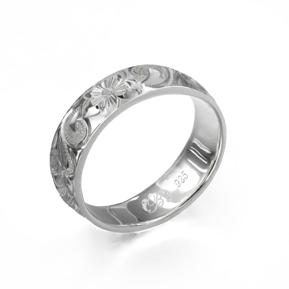 シルバー925 バレル 幅4mm 厚み1.5mm カレイキニ ノーエッジ リング SB4E-E15