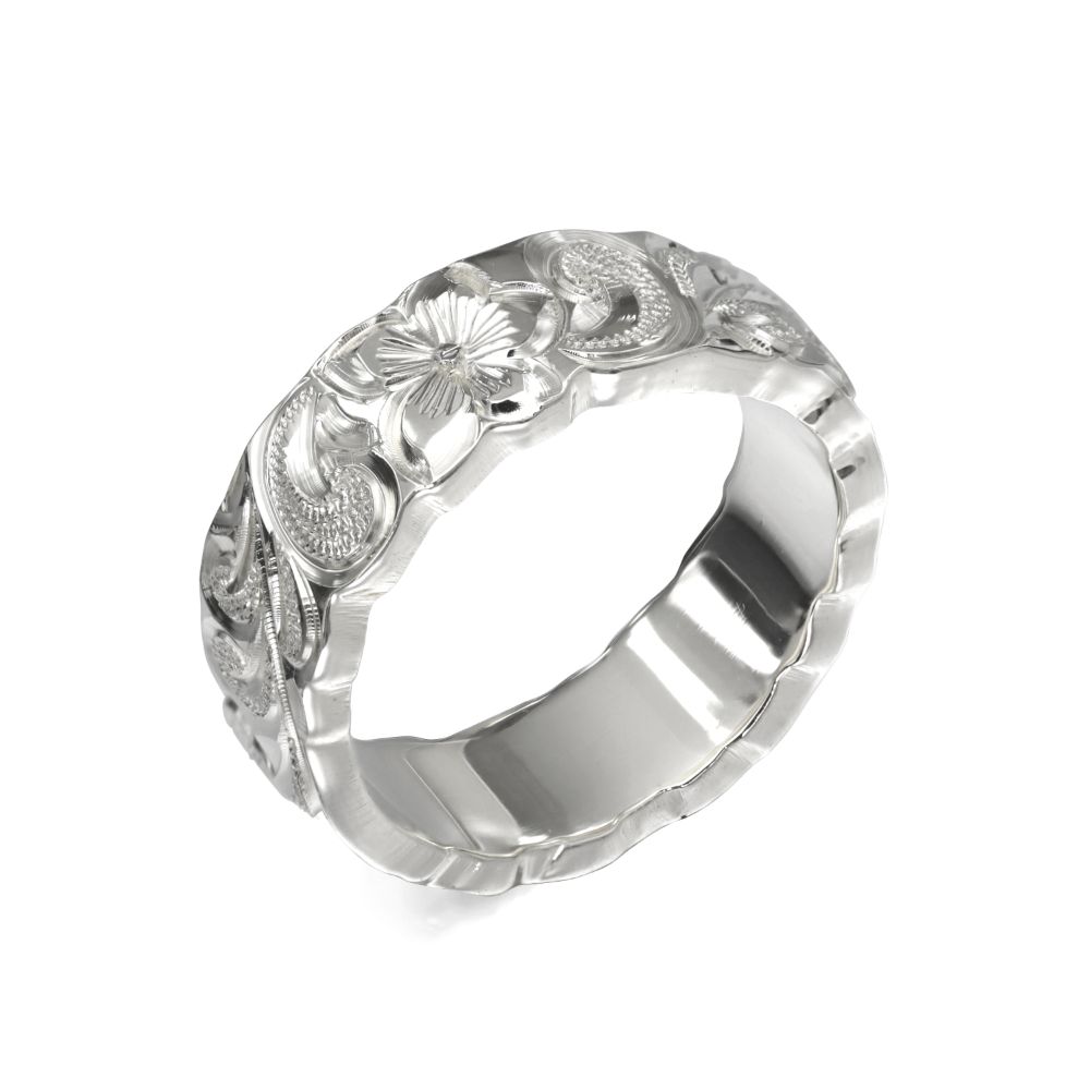 シルバー925 バレル 幅6mm 厚み2mm カレイキニ カットアウト リング SB6E-A20