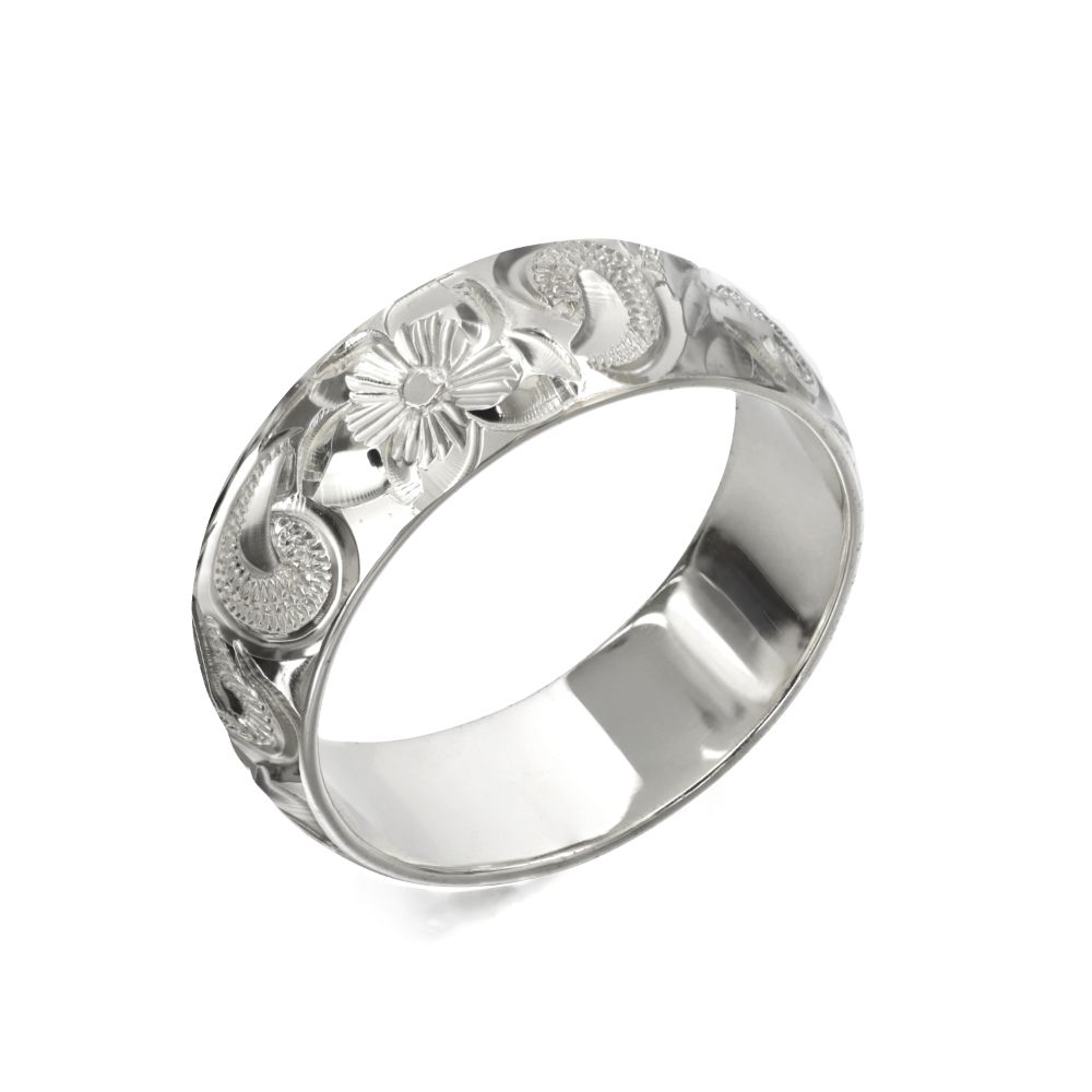 シルバー925 バレル 幅6mm 厚み1.2mm カレイキニ ノーエッジ リング SB6E-E