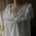 B-552　フランスアンティークワンピース　コットンレース＆コットンキャミワンピ 111cm
