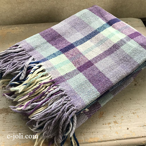 B1361 イギリスアンティークウールブランケット 140x156cm