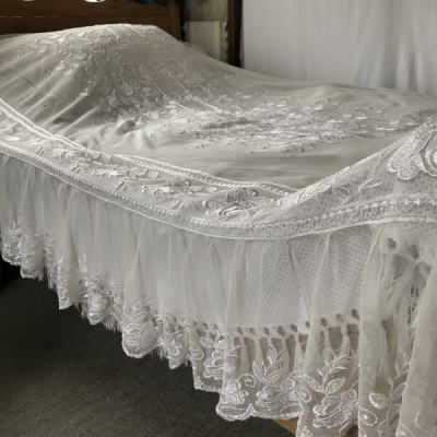 アンティークレース 大判 カーテン クロッシェ ベッドカバー B1505 フランスアンティークレースベッドスプレッド/ベッドカバー