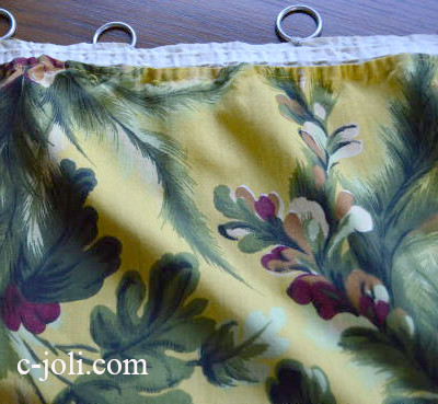 【日本発送】C-470  フランスアンティークカーテン　リネンカーテン 2m04