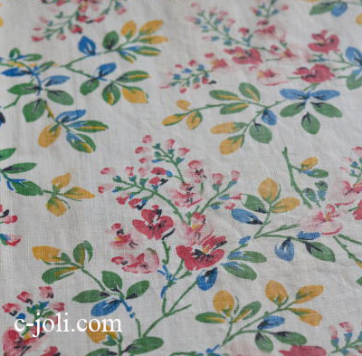 【日本発送】C-643  フランスアンティークカーテン　コットンカーテン 1m68