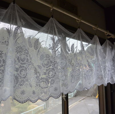 C-750　フランスアンティークレースクロス/カフェカーテン　コットンマシーンレース 2m15