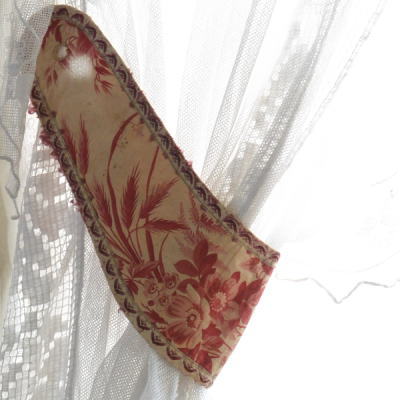 C-855　フランスアンティークカーテンタッセルペア　19世紀コットンカーテンタッセル