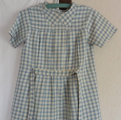 E-640　フランスアンティークチャイルド服/チャイルドワンピース　コットンワンピース 55cm