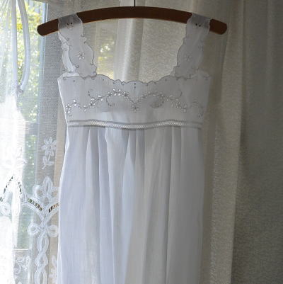 E-723　フランスアンティークチャイルドエプロン/エプロンドレス　カットワーク手刺繍コットン 60cm