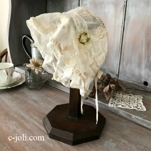 E1095 フランスアンティークベビーハット/ベビー帽子/ベビーボネ