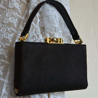 フランスアンティーク　バッグ　値下げ交渉可 F-043 フランスアンティークバッグ/アンティークスウェードバッグ