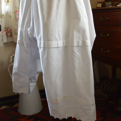 G-074 フランスアンティークドロワーズ/パンツ 手刺繍コットン