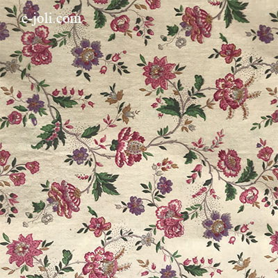 【パリ発送】K-772 フランスアンティーク生地/アンティーク布/アンティークファブリック Majolaineコットンファブリック 78.5x110cm