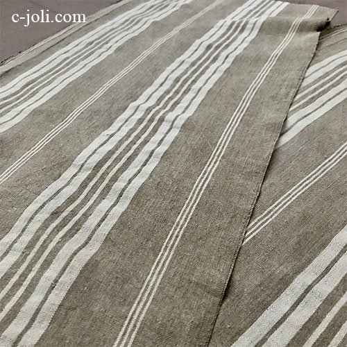 K-803 フランスアンティークリネン/アンティーク布/アンティークファブリック2枚　ティッキングリネンはぎれ