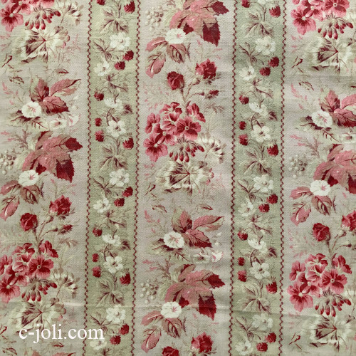 【パリ発送】K-811 フランスアンティーク生地/アンティーク布/アンティークファブリック  コットンファブリック/綿生地 83x158cm