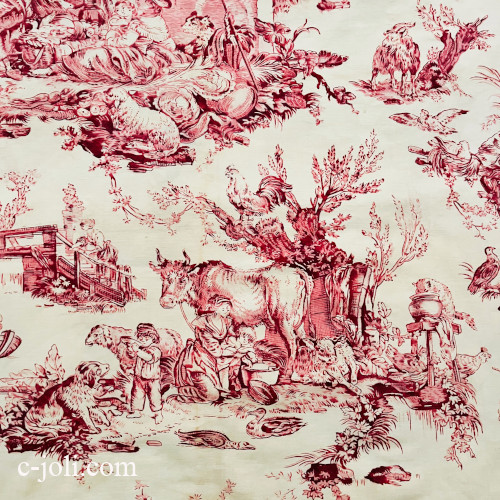 19世紀末頃　トワルドジュイ　フランス　アンティーク 19世紀末頃 トワルドジュイ フランス アンティーク