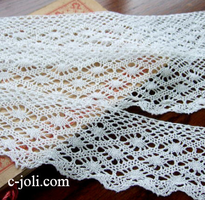 【日本発送】L-949　フランスアンティークレース　コットンテープレース 1m90