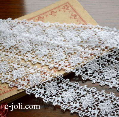 【日本発送】L1254　イギリスアンティークレース/テープレース1m93　コットンケミカルレース
