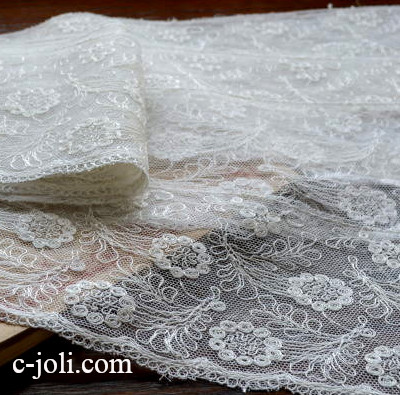 【日本発送】L1435　フランスアンティークレース　リネンテープレース 1m