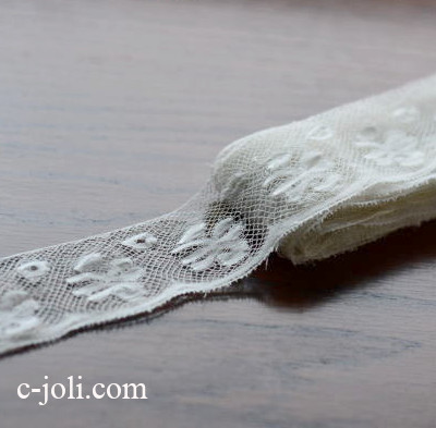 【日本発送】L1518　フランスアンティークレース/テープレース　リネンテープレース 2m05