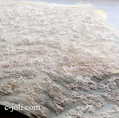 【日本発送】L1566　フランスアンティークレース/テープレース　幅広コットンチュールレース 160cm