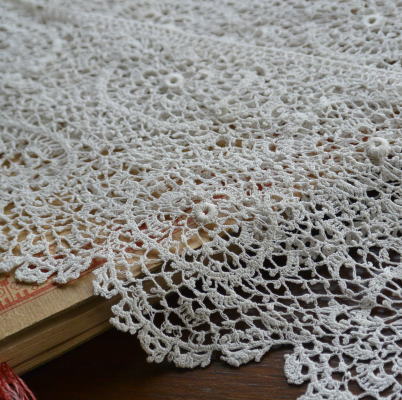 L1651 フランスアンティークレース/テープレース/ボーダー リネン