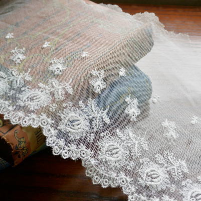 【日本発送】L1706　フランスアンティークレース　幅広リネンレース 1m