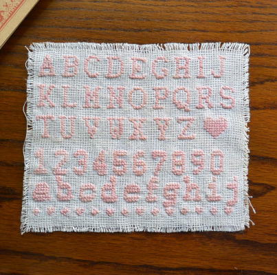【日本発送】L1875　フランスアンティーク手刺繍スクールサンプラー