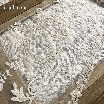 パリ発送】L2528 フランスアンティークレースパーツ/レースはぎれ 19