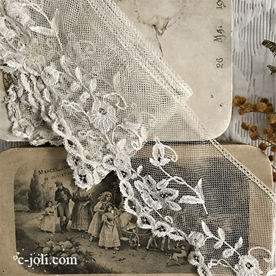 パリ発送】L2598 フランスアンティークレーストリム/テープレース