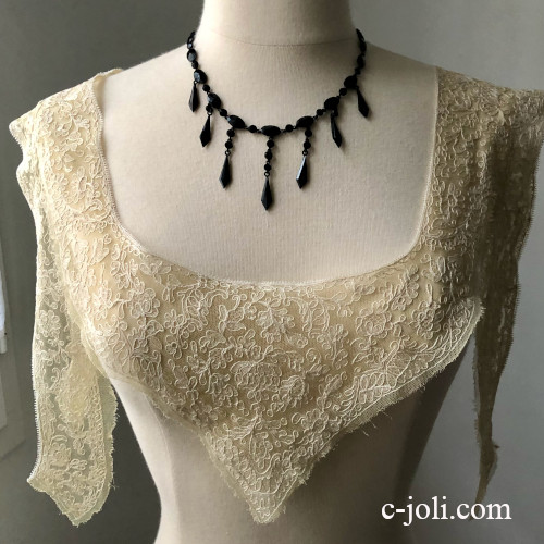 パリ発送】L2807 フランスアンティークレースつけ襟/レース衿/ドレス