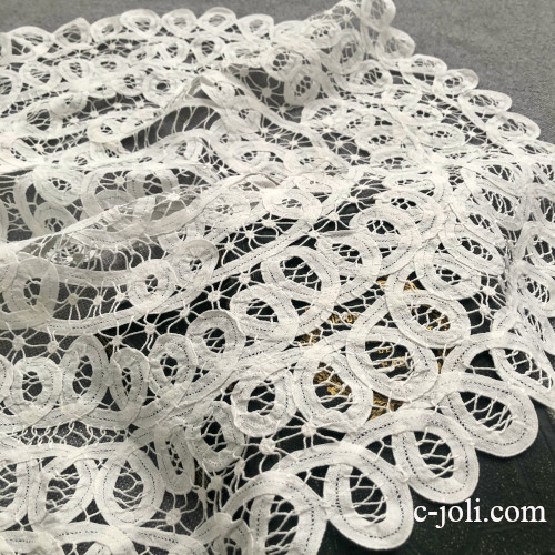 【パリ発送】L2839 フランスアンティークレースマット/テーブルセンター/テーブルマット　コットンバテンレース 53cm