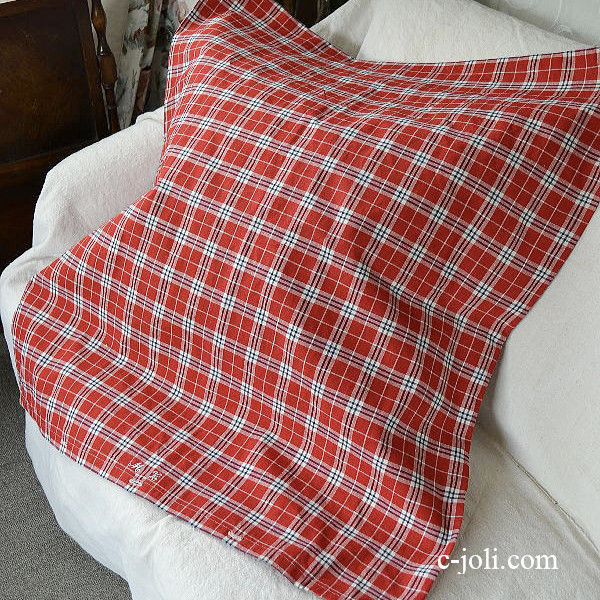 【日本発送】B-472　ドイツアンティークリネン　クッションカバー 72x80cm