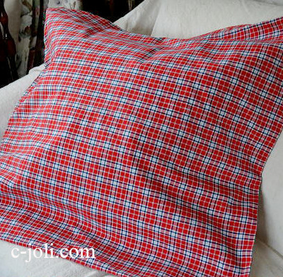 【日本発送】B-473　ドイツアンティークリネン　クッションカバー 74x72cm