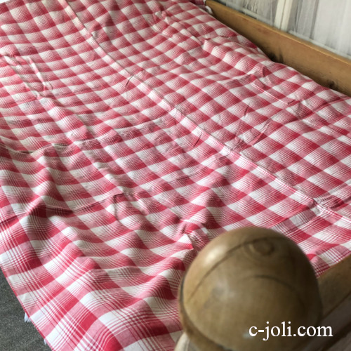 【日本発送】B-475　ドイツアンティークリネン　デュベットカバー/キルトカバー 130x172cm