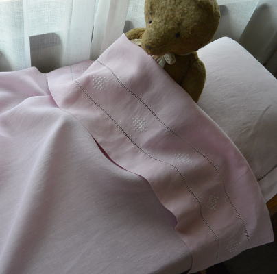 B1319　フランスアンティークリネンベビーシーツ＆ピローケース/ドアカーテン＆クッションケース　手刺繍リネン