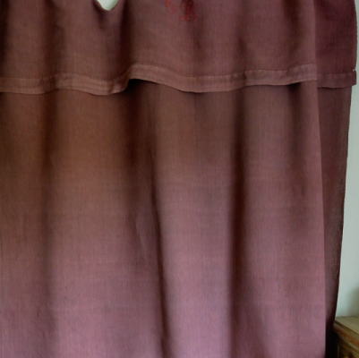 【日本発送】B1389　フランスアンティークリネンシーツ　手刺繍モノグラム＆リネン　パープル 279x162cm