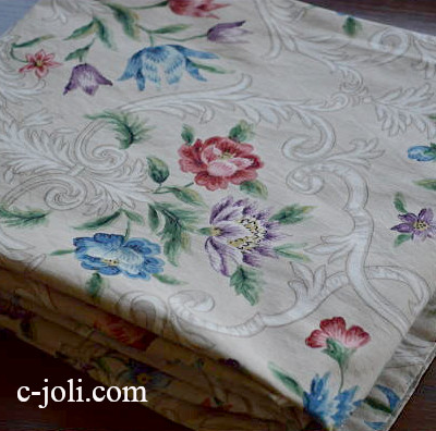 【日本発送】C-460  イギリスアンティークカーテン　花柄コットンカーテン 179cm