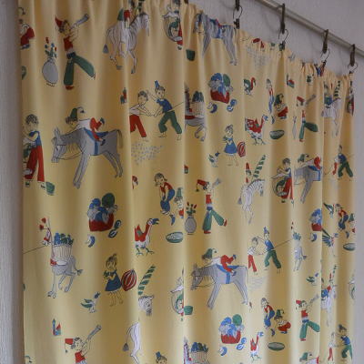 プリントカーテン アンティーク セジョリ