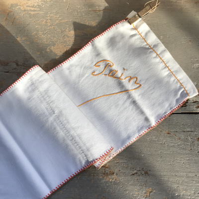 【日本発送】E-021　フランスアンティークリネン袋　バゲットケース&ペグ